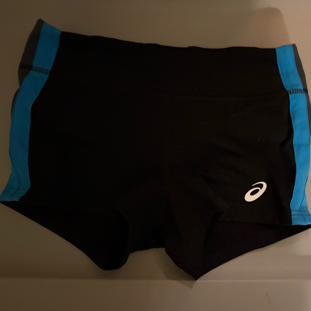 Asics Sports Apparel Pure Compression Shorts Black/Blue Stretch NWT Sz XS